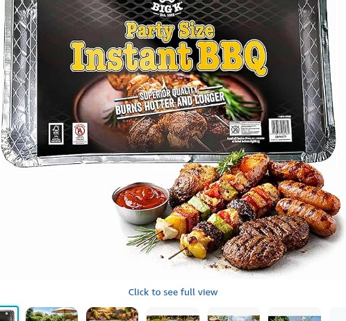 Big K Disposable Instant BBQ Tray - Party Size All In One Barbecue Instant Light Charcoal Grill Tray with Topline Card. Ideal for Garden BBQs, Camping, Outdoor Party, Picnics.